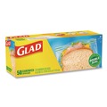 Resealable Bags | Glad 57263 6.63 in. x 5.88 in. Zipper Food Storage Sandwich Bags - Clear (12 Boxes/Carton) image number 3