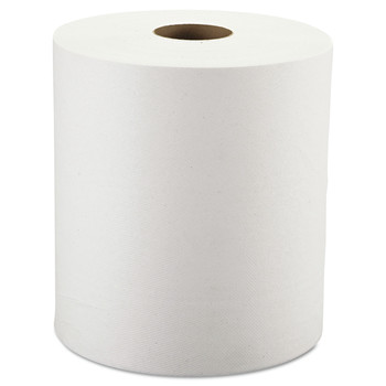 PERFORATED ROLL AND HAND TOWELS | Windsoft WIN12906 8 in. x 800 ft. Hardwound Roll Towels - White (6 Rolls/Carton)