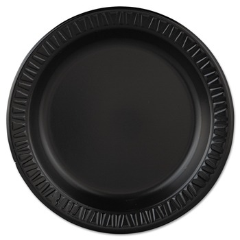 Dart 9PBQR 9 in. Quiet Classic Laminated Foam Dinnerware Plate - Black (500/Carton)