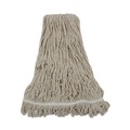 Mop Heads | Boardwalk BWK432C 32 oz. Pro Loop Web/Tailband Premium Standard Mop Head - White (12/Carton) image number 1