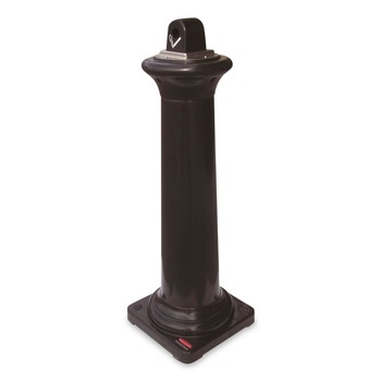 SMOKING RECEPTACLES | Rubbermaid Commercial FG9W3000BLA GroundsKeeper Tuscan 13 in. x 13 in. x 38.38 in. Receptacle - Black