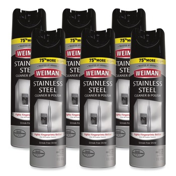 STAINLESS STEEL CLEANERS | WEIMAN 49CT 17 oz Aerosol Stainless Steel Cleaner and Polish (6/Carton)