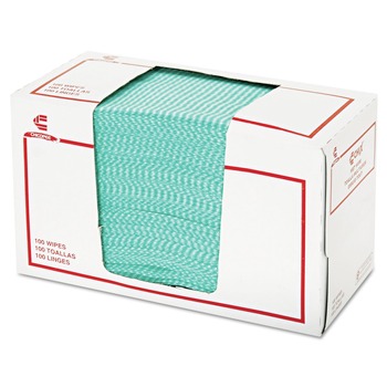 Chix 8312 14 in. x 21 in. Wet Wipes - White/Green (9/Carton)