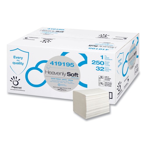 Perforated Roll & Hand Towels | Papernet 419195 1-Ply 4.1 x 5.1 Heavenly Soft Special Door Tissue - White (32/Carton) image number 0