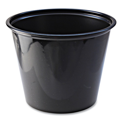 Cups | Fabri-Kal 000000000009505146 5.5 oz. Plastic Portion Cups - Black (2500/Carton) image number 0