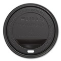 Cup Lids | SOLO TLB316-0004 Traveler Cappuccino Style Dome Lid Fits 10 oz. to 24 oz. Cups - Black (1000/Carton) image number 1