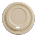 Cup Lids | World Centric CULFB12GNLF Fiber Lids for 10 to 20 oz Hot Cups - Natural (1000/Carton) image number 0