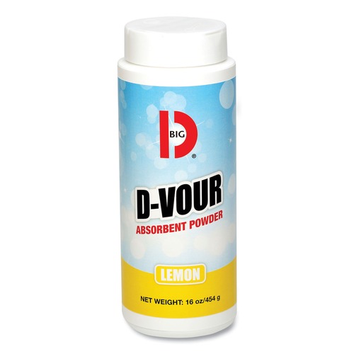 Sorbents | Big D Industries 016600 16 oz D-Vour Absorbent Powder - Lemon (6/Carton) image number 0