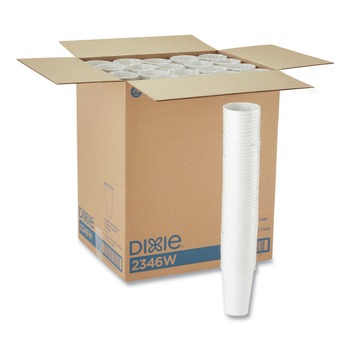 Dixie 2346W 16 oz. Paper Hot Cups - White (50/Sleeve, 20 Sleeves/Carton)