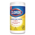 Cleaning Cloths & Wipes | Clorox 01628 7 in. x 7.75 in. 1-Ply Bleach Free Disinfecting Cleaning Wipes - Crisp Lemon White (6/Carton) image number 1