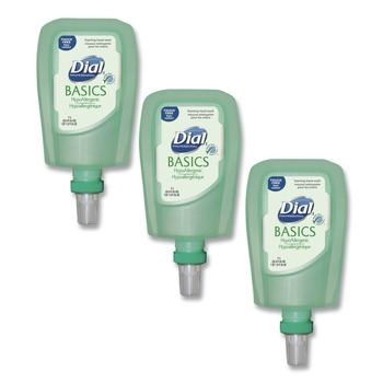 Dial Professional 16722 1 Liter Basics Hypoallergenic Foaming Hand Wash Refill for FIT Touch Free Dispenser - Honeysuckle Scent (3/Carton)