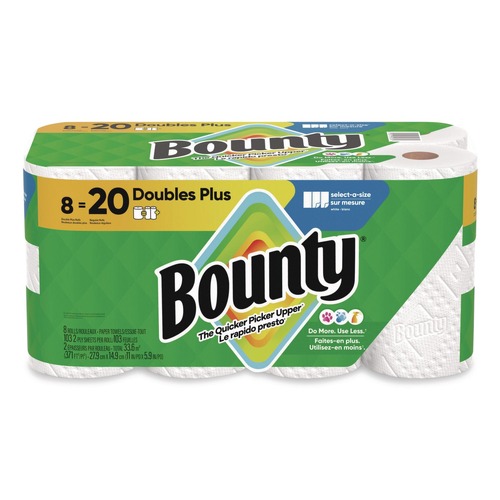 Perforated Roll & Hand Towels | Bounty 80835948 Select-a-Size 5.9 in. x 11 in. 2-Ply Kitchen Roll Paper Towels - White (8/Pack) image number 0