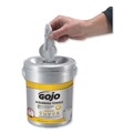 Perforated Roll & Hand Towels | GOJO Industries 6396-06 Scrubbing Towels, Hand Cleaning, Fresh Citrus, 10 1/2 x12, 72/Canister image number 3