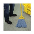 Mop Heads | Boardwalk BWK2020B #20 Cut-End Cotton/Synthetic Fiber Standard Mop Head - Blue (12/Carton) image number 7