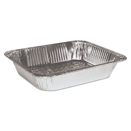 Steam Table Parts | Handi-Foil 321-00-100 10.38 in. x 12.75 in. x 2.56 in. Aluminum Steam Table Pans (100/Carton) image number 0