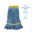 Mop Heads | Boardwalk BWK501BL 5 in. Headband Super Loop Wet Mop Head - Small, Blue (12/Carton) image number 4