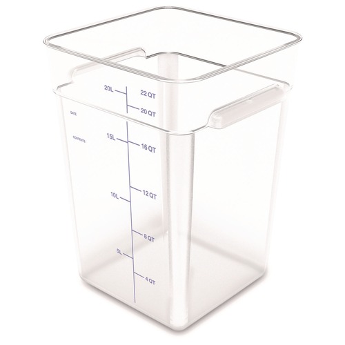 Food Storage Containers & Lids | Carlisle 1195607 11.13 in. x 11.13 in. x 15.72 in. 22 qt. Squares Polycarbonate Food Storage Container - Clear image number 0