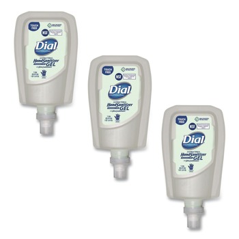 Dial Professional 19029 1.2 Liter Bottle Antibacterial Gel Hand Sanitizer Refill for FIT Touch Free Dispenser - Fragrance-Free (3/Carton)