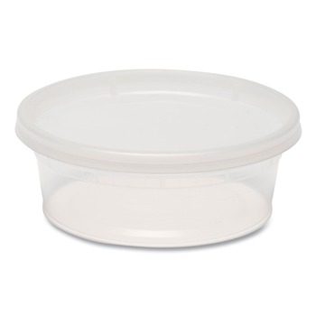 GEN TD40008E 8 oz. Plastic Deli Containers with Lid - Clear (240/Carton)