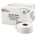 Toilet Tissues | GEN G1511 3.3 in. x 1200 ft. 1-Ply JRT Septic Safe Jumbo Bath Tissue - White (12/Carton) image number 0