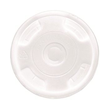 CUP LIDS | Eco-Products EP-CRFL BlueStripe Recycled Content 9 oz. to 24 oz. Cold Cup Flat Lids - Clear (10 Packs/Carton, 100/Pack)