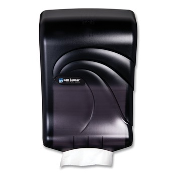 San Jamar T1790TBK 11.75 in. x 6.25 in. x 18 in. Ultrafold Multifold/C-Fold Oceans Towel Dispenser - Transparent Black Pearl