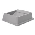 Waste Receptacle Lids | Rubbermaid Commercial FG266400GRAY 20.13 in. Plastic Untouchable Square Swing Top Lid - Gray image number 2
