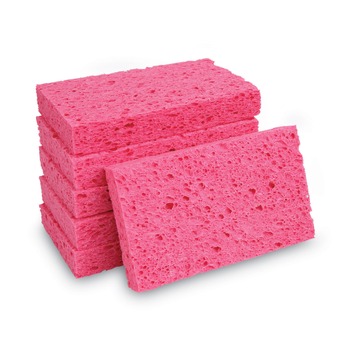 SPONGES | Boardwalk A21BWK 3-3/5 in. x 6-1/2 in. x 9/10 in. Cellulose Sponges - Small, Pink (24 Packs/Carton, 2/Pack)