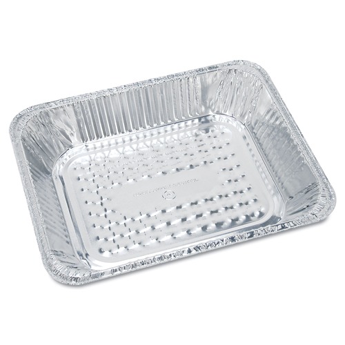 Food Containers & Lids | Handi-Foil 205930 4.56 in. x 5.56 in. x 1.63 in. 1 lbs. cap. Aluminum Oblong Container - Silver (1000/Carton) image number 0