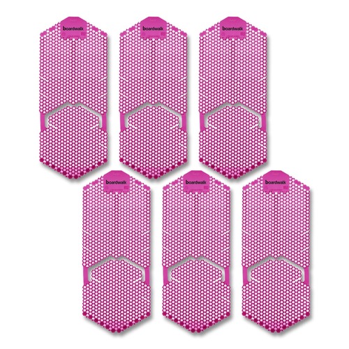 Toilet & Urinal Deodorizers | Boardwalk TSU-P-006I006I-01-AAS80 5.22 oz Vertical Urinal Screen - Spiced Apple Scent/Red (6/Carton) image number 0