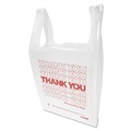 T-Sacks & Thank You Bags | Inteplast Group THW1VAL 11-1/2 in. x 21 in. Polyethylene Thank You Handled T-Shirt Bags - White (900/Carton) image number 2