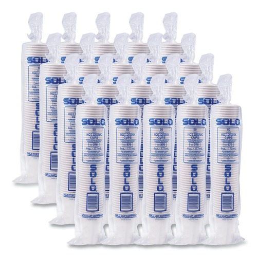 Cups | SOLO 376W-2050 6 oz. Single-Sided Poly Paper Hot Cups - White (1000/Carton) image number 0