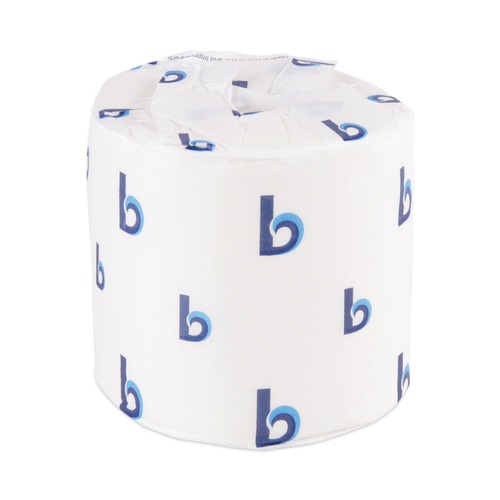 Perforated Roll & Hand Towels | Boardwalk B6170 1-Ply Septic Safe Toilet Tissue - White (96/Carton) image number 0
