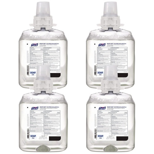 Soap Refills | PURELL 5178-04 1250 ml Fragrance-Free Healthcare Healthy Soap 0.5% Pcmx Antimicrobial Foam for CS4 Dispensers (4/Carton) image number 0
