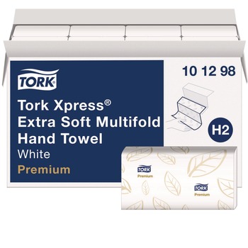 Tork 101298 2-Ply 9.12 x 12.8 Xpress Extra Soft Multifold Towel - White (16/Carton)