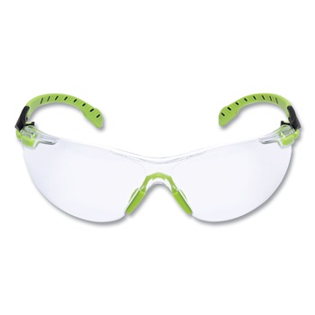 3M S1201SGAF Solus 1000-Series Safety Glasses - Black/Green Plastic Frame Clear Polycarbonate Lens