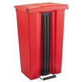 Indoor Waste Receptacles | Rubbermaid Commercial FG614600RED 23 Gallon Indoor Utility Step-On Plastic Waste Container - Red image number 2