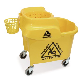 Nexstep Commercial Products 96979 MaxiRough Institutional Mop Bucket and Wringer, 35 qt, Yellow