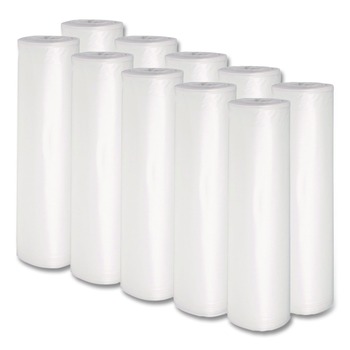 LOW DENSITY TRASH BAGS | Boardwalk X8046SCKR01 40 in. x 46 in. 45-Gallon 1.1 mil. Perforated Recycled Low-Density Polyethylene Can Liners - Clear (100/Carton)