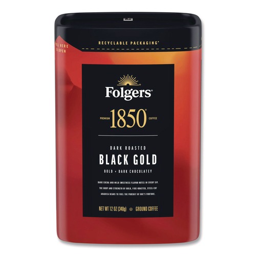 Coffee - Caffeinated | Folgers 2550012722 12 oz Bag Black Gold Coffee image number 0