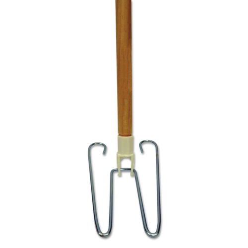 Handles & Braces | Boardwalk BWK1492 0.94 in. Diameter x 48 in. Length Wedge Dust Mop Head Frame/Lacquered Wood Handle - Natural image number 0