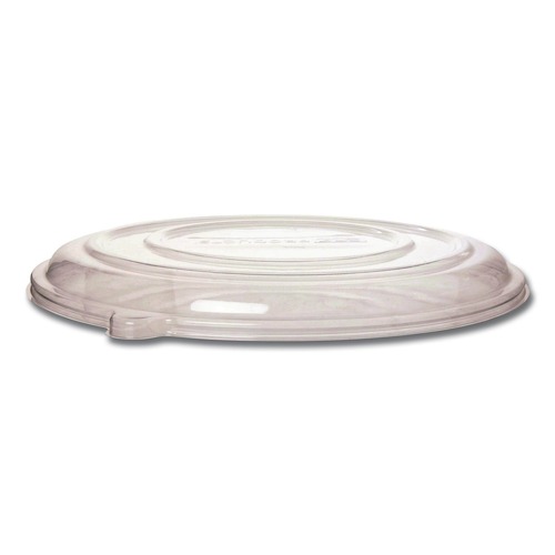 Food Containers & Lids | Eco-Products EP-SCPTR16LIDR 16 in. x 16 in. x 0.2 in. 100 Percent Recycled Content Plastic Pizza Tray Lids - Clear (50/Carton) image number 0