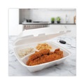 Food Containers & Lids | Dart 90HT3 9 in. x 9.4 in. x 3 in. 3 Compartments Insulated Foam Hinged Lid Containers - White (200/Carton) image number 3