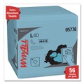 Perforated Roll & Hand Towels | WypAll 05776 L40 1/4 Fold 12.5 in. x 12 in. Wiper - Blue (56/Box, 12 Boxes/Carton) image number 2