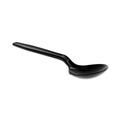 Disposable Spoons | Pactiv Corp. YMWSSE Meadoware Medium Heavy Weight Soup Spoon Cutlery - Black (1,000/Carton) image number 0