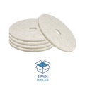 Floor Pads-Cleaning, Buffing & Polishing | Boardwalk BWK4017NAT 17 in. Diameter Natural Burnishing Floor Pads - White (5/Carton) image number 3