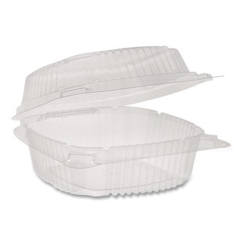 Pactiv Corp. YCI810500000 ClearView SmartLock 5.25 in. x 5.25 in. x 2.5 in. 11 oz. Hoagie Container Plastic Hinged Lid Container - Clear (375/Carton)