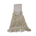 Mop Heads | Boardwalk BWK524C 24 oz. Pro Loop Web/Tailband Premium Saddleback Cotton Mop Head - White (12/Carton) image number 1