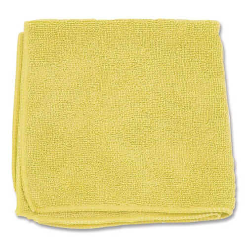 Cleaning Cloths & Wipes | Boardwalk BWK12YELCLOTH 12 in. x 12 in. Microfiber Cleaning Cloths - Yellow (12/Pack) image number 0
