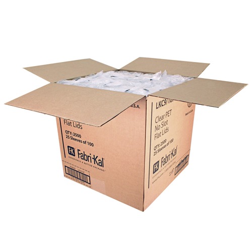Cup Lids | Fabri-Kal 9508068 Kal-Clear/Nexclear Flat Lid with No Slot Plastic Drink Cup Lids Fits 9 oz. to 10 oz. Cold Cups - Clear (2500/Carton) image number 0
